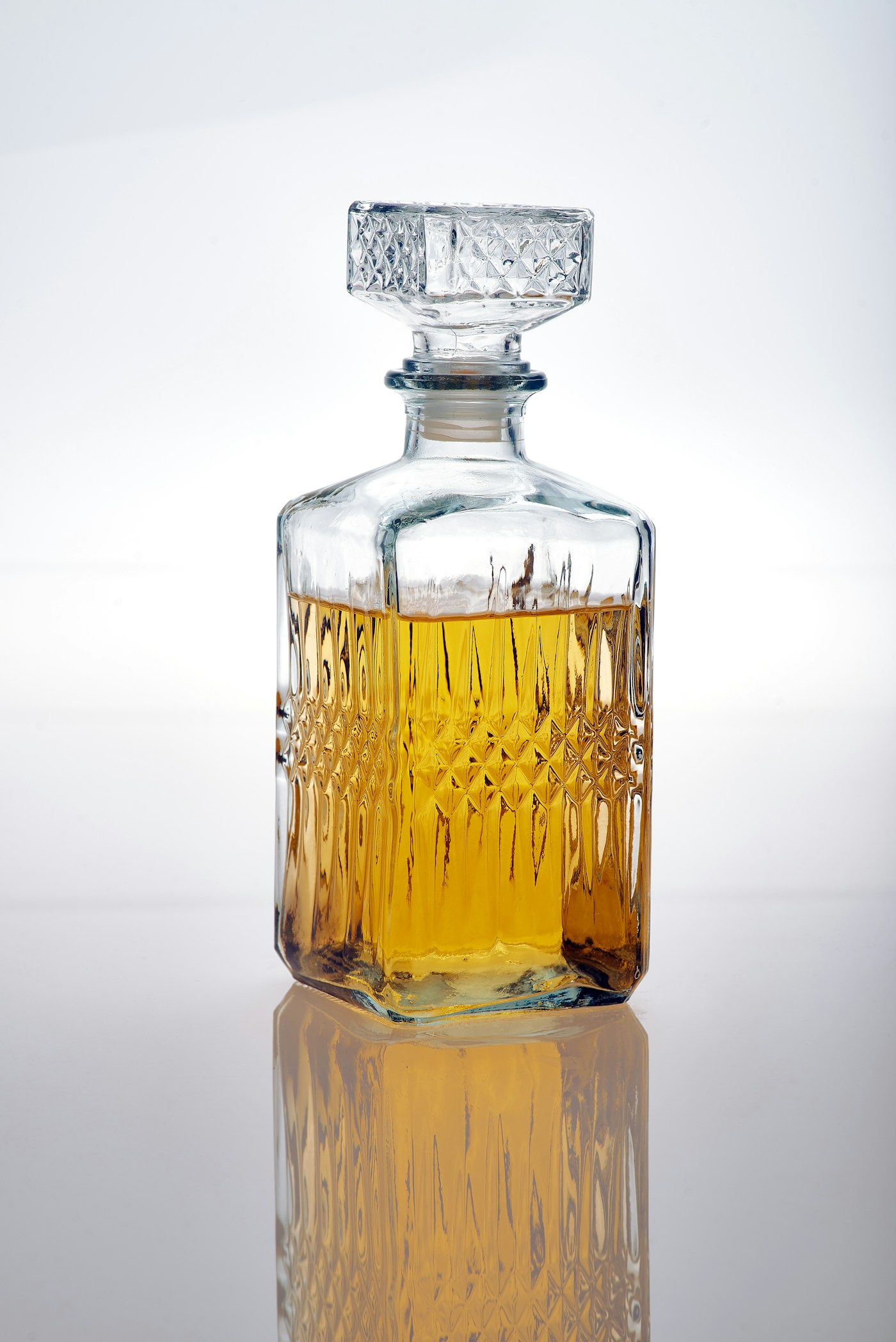Whisky in a glass bottle